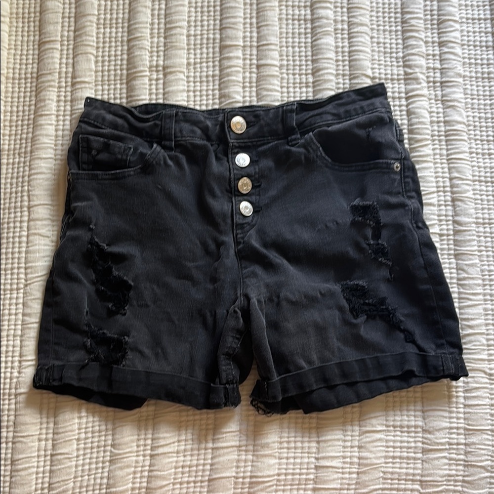 Girls Black Justice Shorts